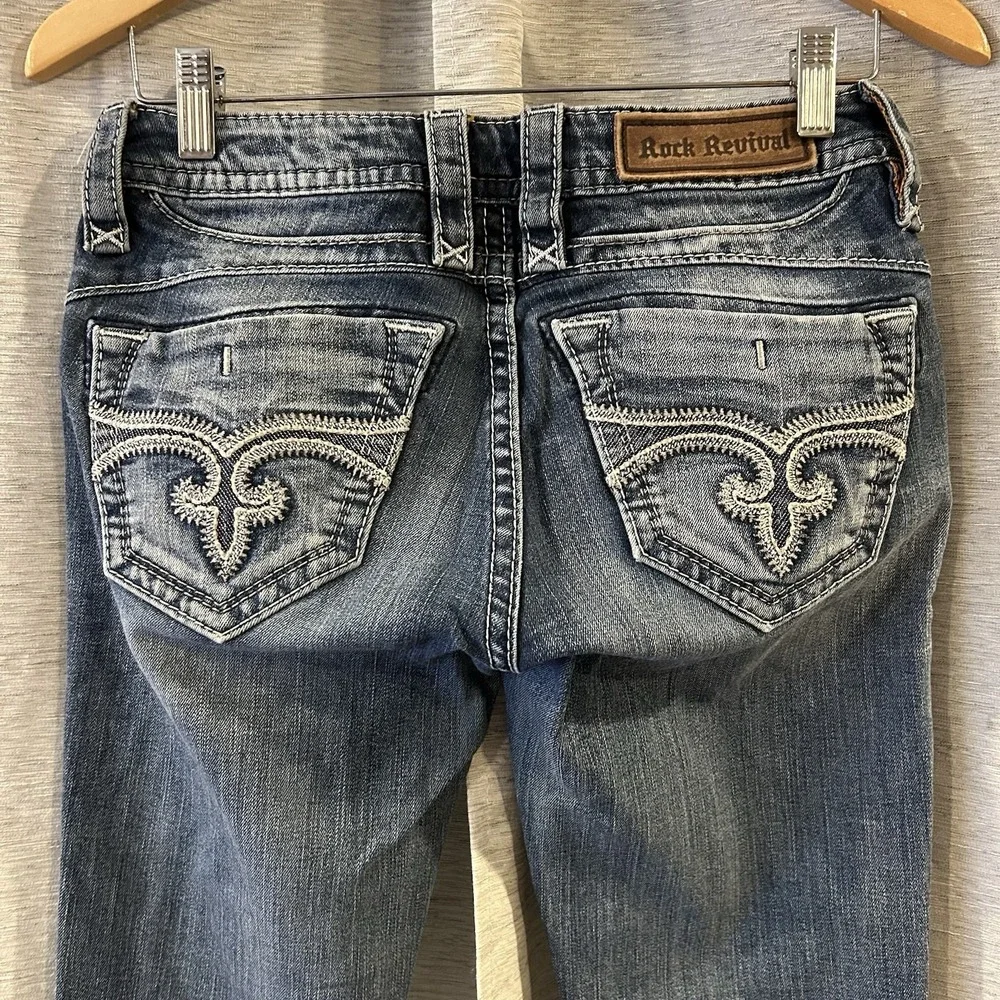 Rock Revival Jeans Womens Viola Easy Bootcut Embroidered‎ Pocket Size 26